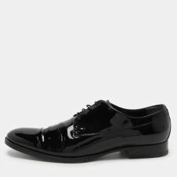 Gucci Black Patent Leather Lace Up Derby Size 45