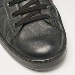 Gucci Black Leather Ace Lace Up Sneakers Size 45