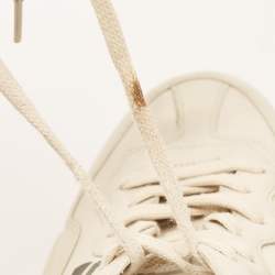 Gucci Cream Leather Rhyton Lace Up Sneakers Size 41