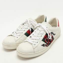 Gucci White Leather Ace Low Top Sneakers 44