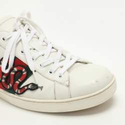 Gucci White Leather Ace Low Top Sneakers 44