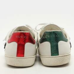 Gucci White Leather Ace Low Top Sneakers 44