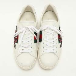 Gucci White Leather Ace Low Top Sneakers 44