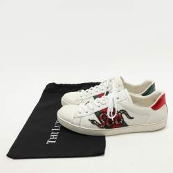 Gucci White Leather Ace Low Top Sneakers 44