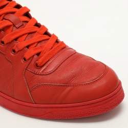 Gucci Red Diamante Leather High Top Sneakers Size 42