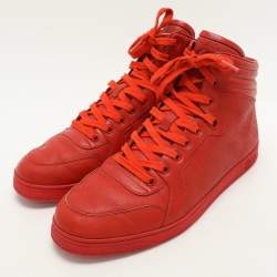 Gucci Red Diamante Leather High Top Sneakers Size 42
