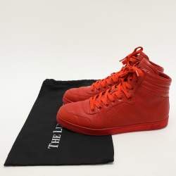 Gucci Red Diamante Leather High Top Sneakers Size 42