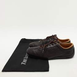 Gucci Brown Guccissima Leather Low Top Sneakers Size 43