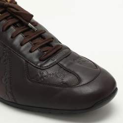 Gucci Brown Guccissima Leather Low Top Sneakers Size 43