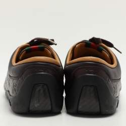 Gucci Brown Guccissima Leather Low Top Sneakers Size 43