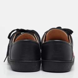 Gucci Black Leather Embroidered Bee Ace Sneakers Size 44