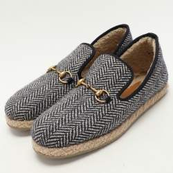 Gucci Blue Tweed Fria Slip On Espadrille Size 44