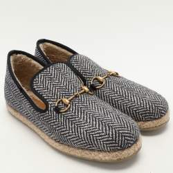 Gucci Blue Tweed Fria Slip On Espadrille Size 44