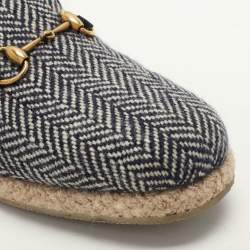 Gucci Blue Tweed Fria Slip On Espadrille Size 44