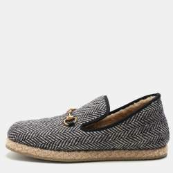 Gucci Blue Tweed Fria Slip On Espadrille Size 44