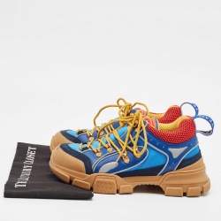 Gucci Multicolor Leather and Mesh Flashtrek Reflective Sneakers Size 39