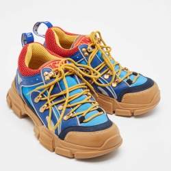 Gucci Multicolor Leather and Mesh Flashtrek Reflective Sneakers Size 39