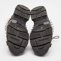 Gucci Black Leather and Mesh Removable Spikes Flashtrek Sneakers Size 40