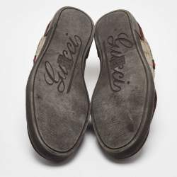 Gucci Beige/Brown GG Supreme Canvas and Suede Barcelona Low Top Sneakers Size 42.5