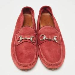 Gucci Rust Red Suede Horsebit Slip on Loafers Size 42