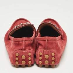 Gucci Rust Red Suede Horsebit Slip on Loafers Size 42