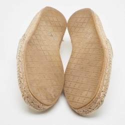  Gucci Cream Canvas GG Slip On Espadrille Size 43