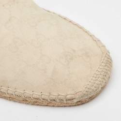  Gucci Cream Canvas GG Slip On Espadrille Size 43