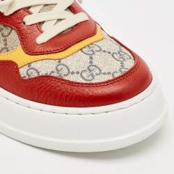 Gucci Multicolor Leather and GG Supreme Canvas Chunky B Sneakers Size 39