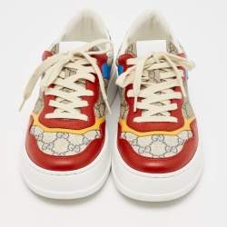 Gucci Multicolor Leather and GG Supreme Canvas Chunky B Sneakers Size 39