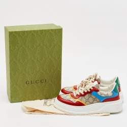 Gucci Multicolor Leather and GG Supreme Canvas Chunky B Sneakers Size 39