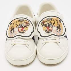 Gucci White Leather Ace Low Top Sneakers Size 44