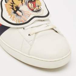 Gucci White Leather Ace Low Top Sneakers Size 44