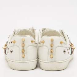 Gucci White Leather Studded Accents Ace Sneakers Size 43