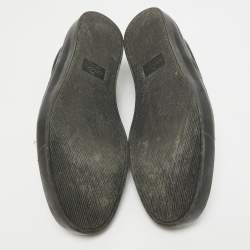 Gucci Black Leather GG Slip On Sneakers Size 44