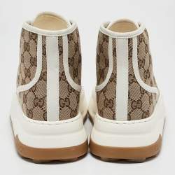 Gucci Beige GG Canvas Tennis 1977 Treck Sneakers Size 39