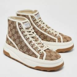 Gucci Beige GG Canvas Tennis 1977 Treck Sneakers Size 39