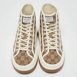 Gucci Beige GG Canvas Tennis 1977 Treck Sneakers Size 39