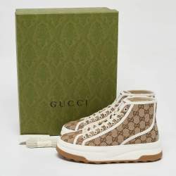Gucci Beige GG Canvas Tennis 1977 Treck Sneakers Size 39