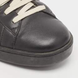 Gucci Black Leather Ace Lace Up Sneakers Size 42.5