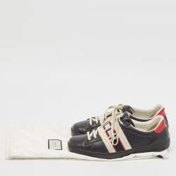 Gucci Black Leather Ace Lace Up Sneakers Size 42.5
