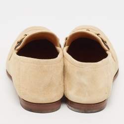 Gucci Beige Suede Horsebit Foldable Loafers Size 41