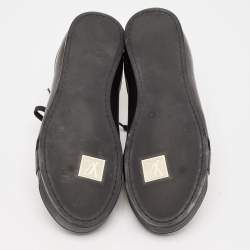 Gucci Black/White Leather and Suede Lace Up Sneakers Size 41.5