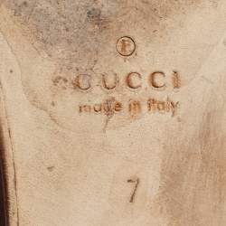 Gucci Brown Leather Jordaan Loafers Size 41