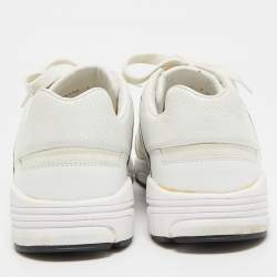 Gucci White Leather Interlocking G Lace Up Sneakers Size 41