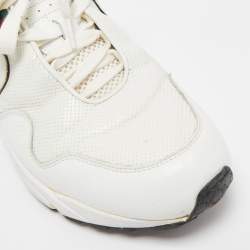Gucci White Leather Interlocking G Lace Up Sneakers Size 41
