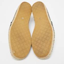 Gucci Black GG Canvas and Leather Espadrilles Flats Size 40.5