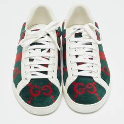 Gucci Tricolor GG Terry Fabric and Leather Ace Sneakers Size 40