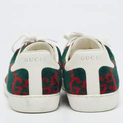 Gucci Tricolor GG Terry Fabric and Leather Ace Sneakers Size 40