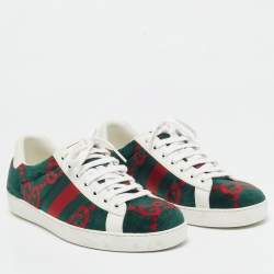 Gucci Tricolor GG Terry Fabric and Leather Ace Sneakers Size 40