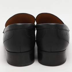 Gucci Black Leather Horsebit Loafers Size 42